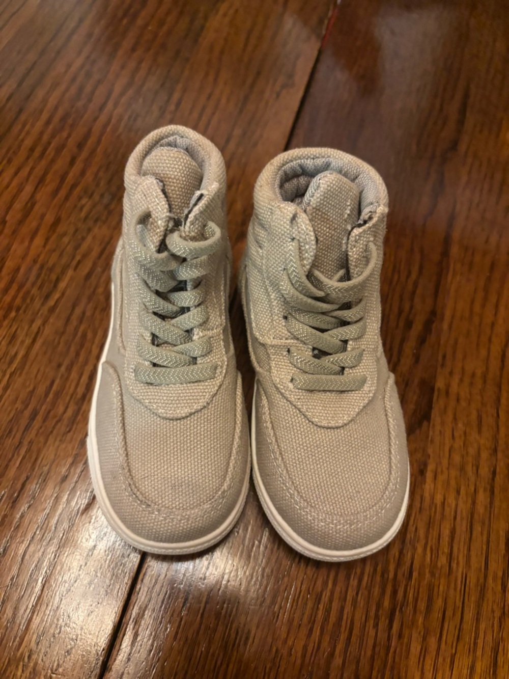 Kids High-Top Canvas Sneakers in Light Gray